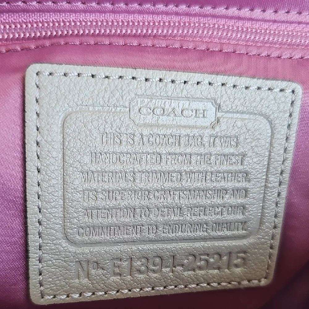 COACH NWOT 2013 Gray Signature Logo Jacquard & Leather MADELINE Crossbody Bag